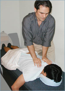 Los Angeles West Hollywood Beverly Hills Chiropractor Dr. Nick Campos adjusting the spine